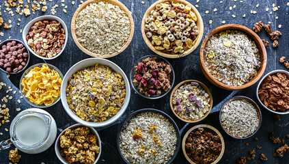 Composition with different sorts of breakfast cereal products