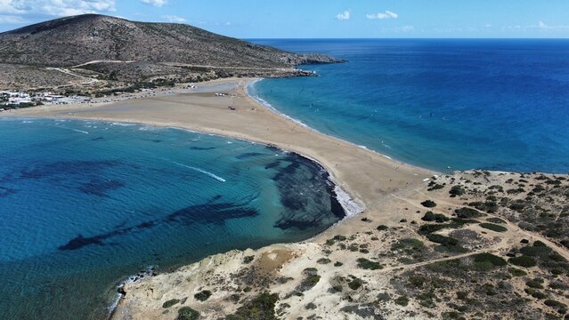Aerial view of prasonisi beach