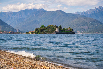 Panoramic view of Stresa, Arona and Lake Maggiore