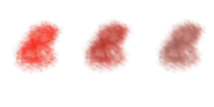 Three abstract red and brown organic shapes against a dark black background with soft glowing light