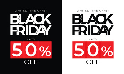 Black Friday banner template. Set of design templates for a Black Friday sale, promotion, advertising or social media ad, a discount offer