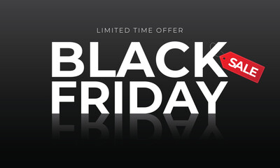 Contemporary banner for Black Friday. Typography minimal text symbol for Black Friday sale with discount offer. Design template for Black Friday sale, promotion, advertising
