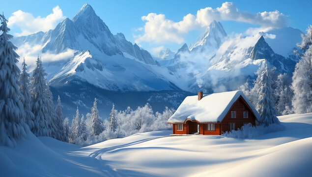 A beautiful, horizontal design background featuring a corner arrangement of frosted pine cones - Powered by Adobe