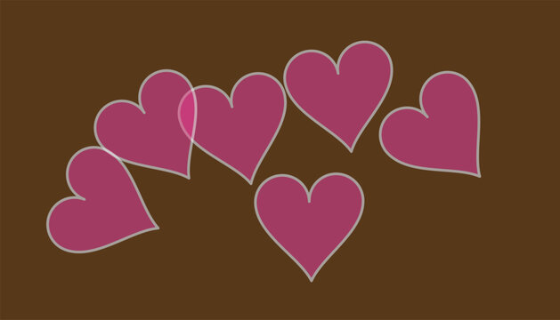 Abstract pattern of multiple vibrant pink hearts, love concept art