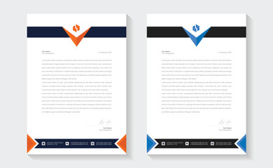 corporate modern letterhead design template with yellow, blue, green and red color. creative modern letter head design template for your project. Modern Business Letterhead Design Template