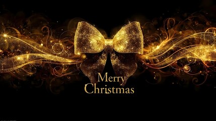 Golden Celebration: Dazzling Bow and Sparkle for a Merry Christmas