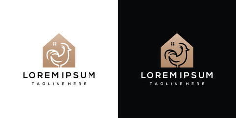 chicken house Logo vector template. chicken house logo icon	
