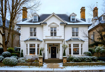 London's Kensington neighborhood in the winter.