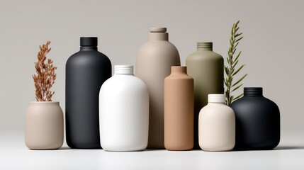 Sustainable Packaging Product Display in Matte Neutral Minimal Composition