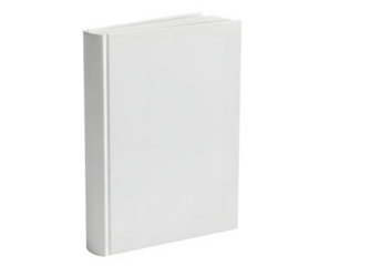 Standing Blank White Hardcover Book Mockup Isolated on Transparent Background PNG for Cover Design