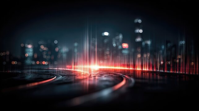 Abstract city lights and roads with blurred background.