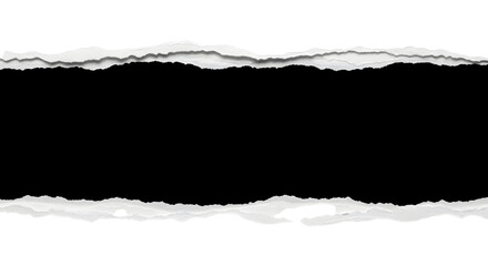 Fototapeta premium Torn paper effect with black void in the middle