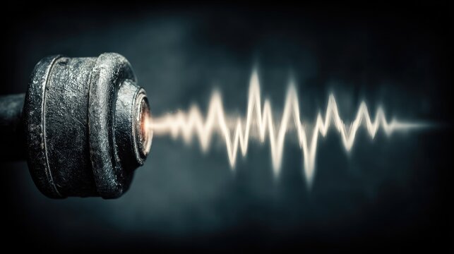 Close-up of a sound wave emanating from a device, representing audio.