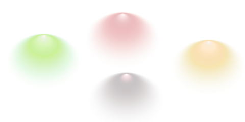 Four colorful spotlights illuminating the darkness with vibrant beams of light