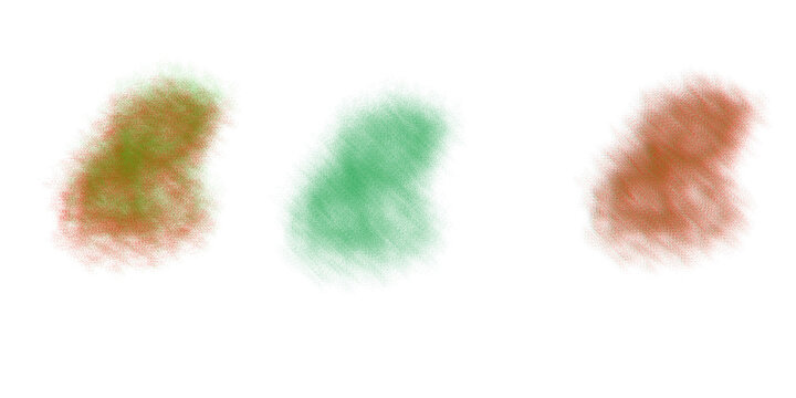 Three abstract glowing brush strokes of yellow green and orange on a black background