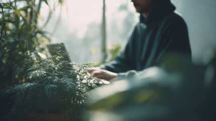 group of happy friends joyfully holding colorful garland together under soft lights