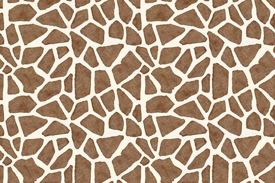 Seamless watercolor giraffe skin pattern background, jpeg