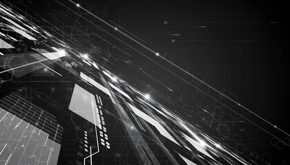 Abstract modern technology background with binary code and digital data