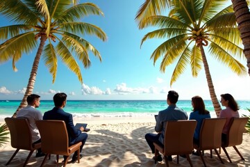Virtual Reality Conference on a Tropical Beach: Experience Palm Trees, Waves, and Meetings