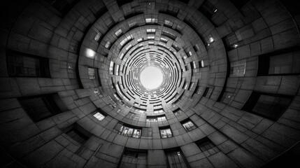 Looking Up - A Dramatic Perspective of a Concrete Structure.