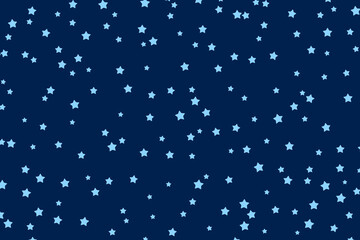 Navy blue night sky background with scattered stars. Perfect for celestial design, space theme, astronomy banner, nighttime backdrop, cosmic presentation, and mystical project template. Vector