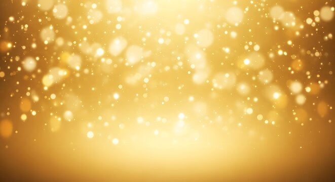 Golden Bokeh Lights Sparkle - Abstract Festive Background