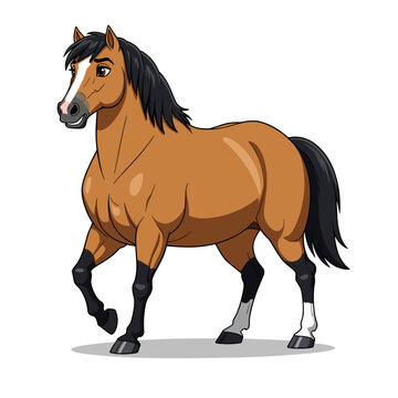 Horse Mustang Cartoon Anime Smiling