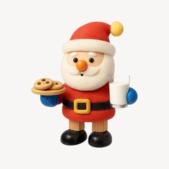 Obraz premium Santa with cookies and milk.