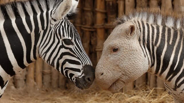 Zebra and Zonkey - A Striking Display of Natures Wonders.