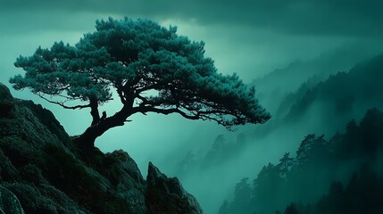 Calm tranquil single tree high resolution picture