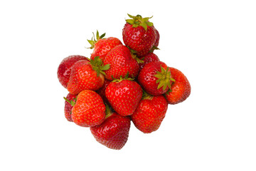 Fresh group of berries isolated on a white background.