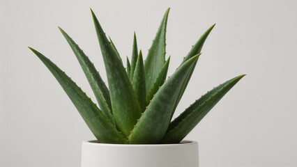 Aloe Vera plant in a pot, vintage style. 1954