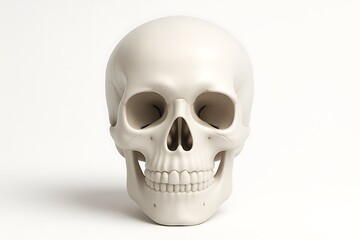 Obraz premium Realistic human skull model isolated on white background