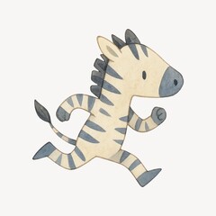 Naklejka premium Cute running zebra illustration.