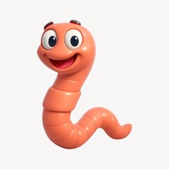 Fototapeta premium Smiling cartoon worm illustration.