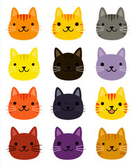 Fototapeta premium set of funny cats