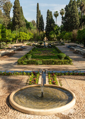 The main avenue at the Jnan Sbil gardens, a large public park near Fez medina, Morocco