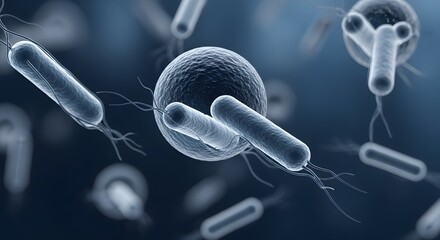 Microscopic Bacteria and Viruses