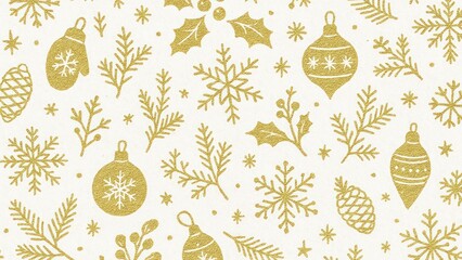 Festive gold holiday pattern desktop wallpaper
