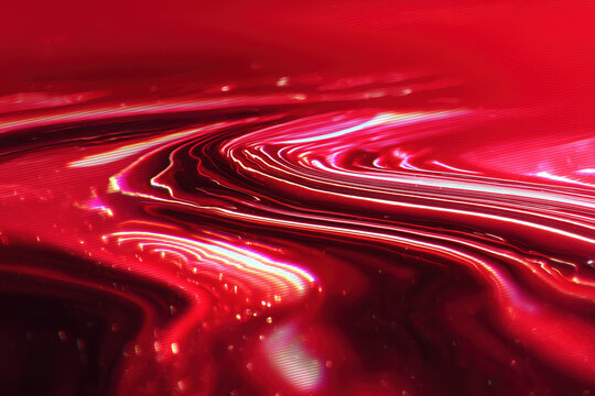 Liquid red abstract light trails flowing smoothly - Powered by Adobe