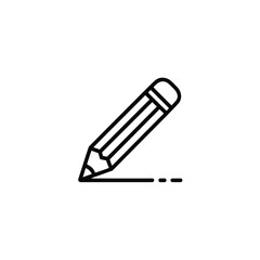 Fototapeta premium A simple line drawing of a pencil creating a dotted line on a white background.