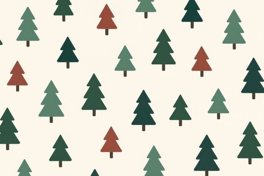 Colorful pine tree pattern