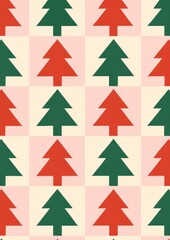 Obraz premium Festive geometric tree pattern.