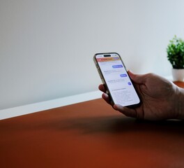 Middle Aged Man Uses Artificial Intelligence Health Coach Bot to Save Money on Health Insurance - AI Health and Wellness Concept