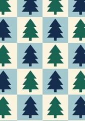 Geometric evergreen tree pattern