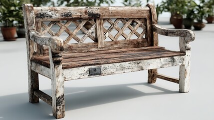 Classic handcrafted wooden garden furniture high resolution picture