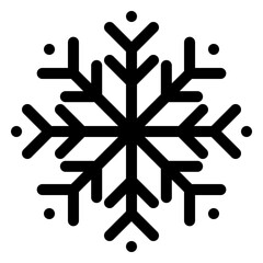 Geometric snowflake icon in clean outline style, featuring symmetrical winter shapes.