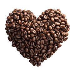 Heart shape made of coffee beans