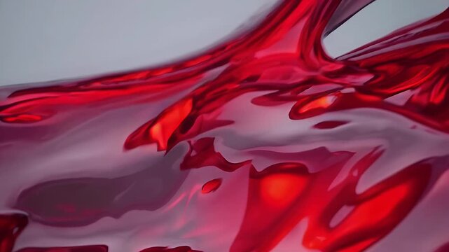 vibrant 4k abstract footage smooth red liquid waves flowing dynamically creating eye catching background perfect summer campaigns beverage ads energetic motion design visuals