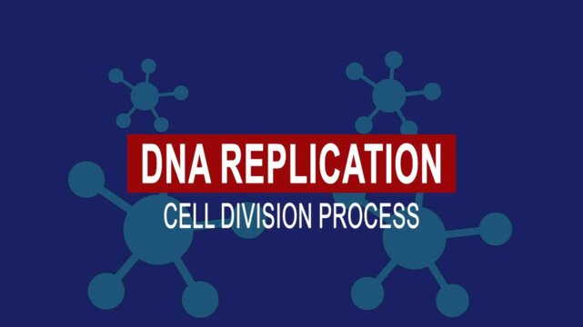 DNA replication Cell division process. Medical news alert headline virus animation background. Health concept.